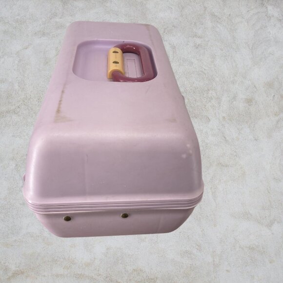 VINTAGE CABOODLE CASE -- 1980's Make Up Case, Purple/Pink, Original Owner - Picture 4 of 16